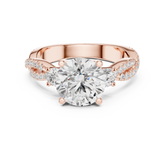 Twisted Pave Band Three Stone Solitaire : All Shape